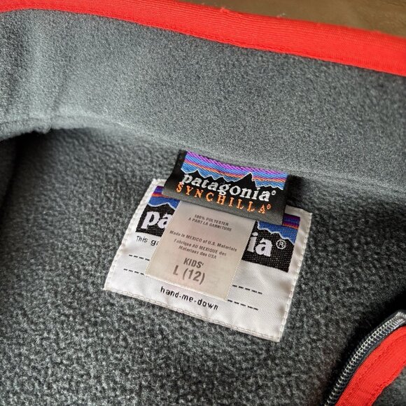 Vintage Patagonia Synchilla Marsupial Half Zip Pullover Kids L 12 School Outdoor - Picture 6 of 12